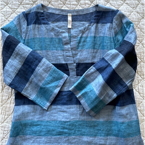 NWOT Nuthatch classic with a twist front placket striped linen dress - Picture 3 of 8